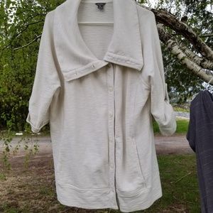 Eddie Bauer T2xl 2xl xxl beige sweatshirt cardigan